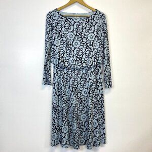 Boden Blue and Black Floral Paisley Dress